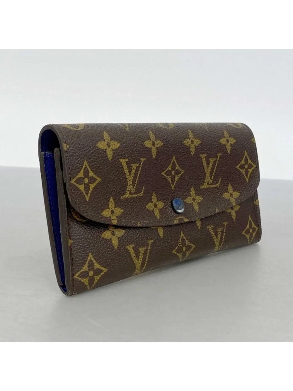 Louis Vuitton Wallet Monogram Portefeuille Emily Brown Vintage Blue